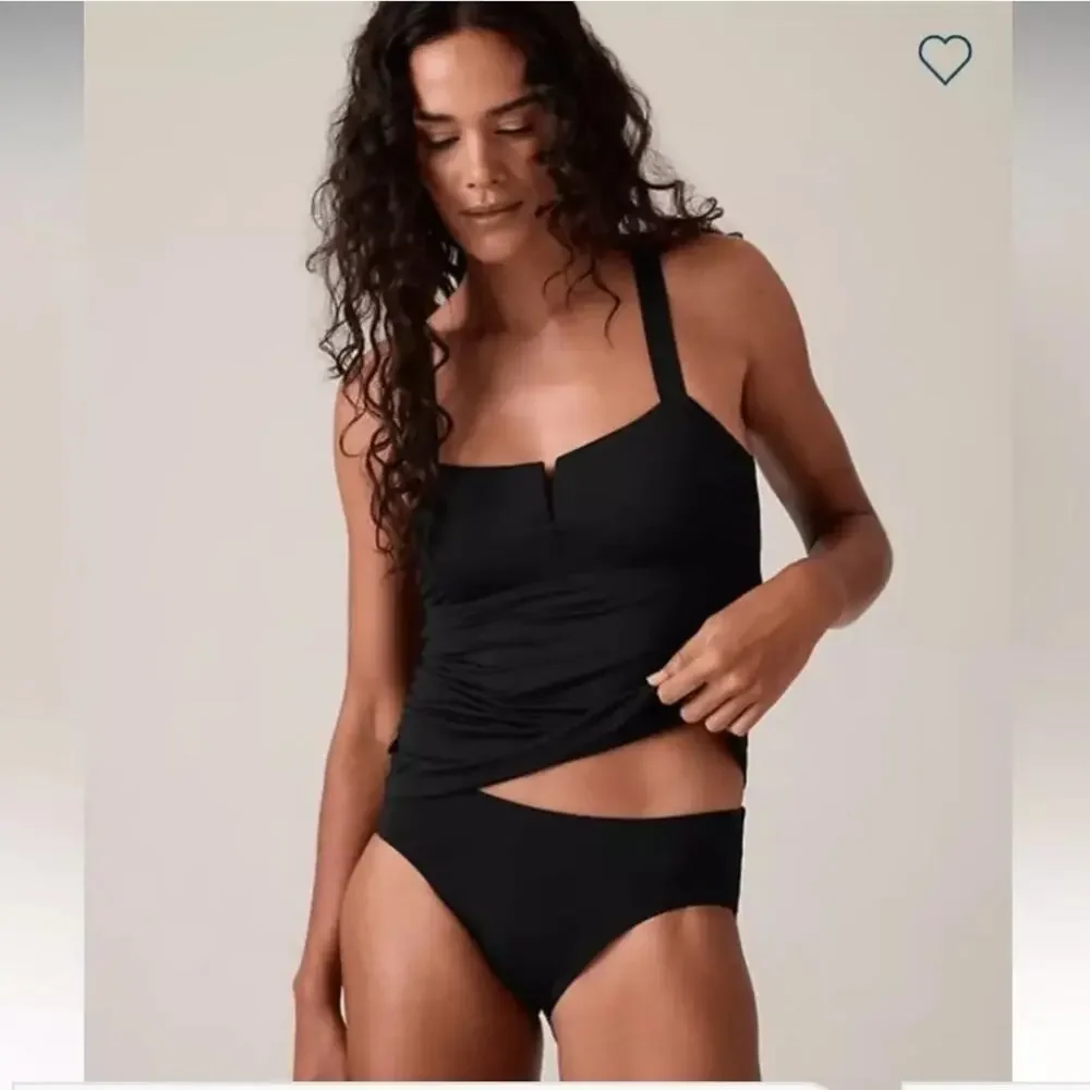 ATHLETA TANKINI Size 40B/C Black SQUARE NECK V BRA‎ CUP